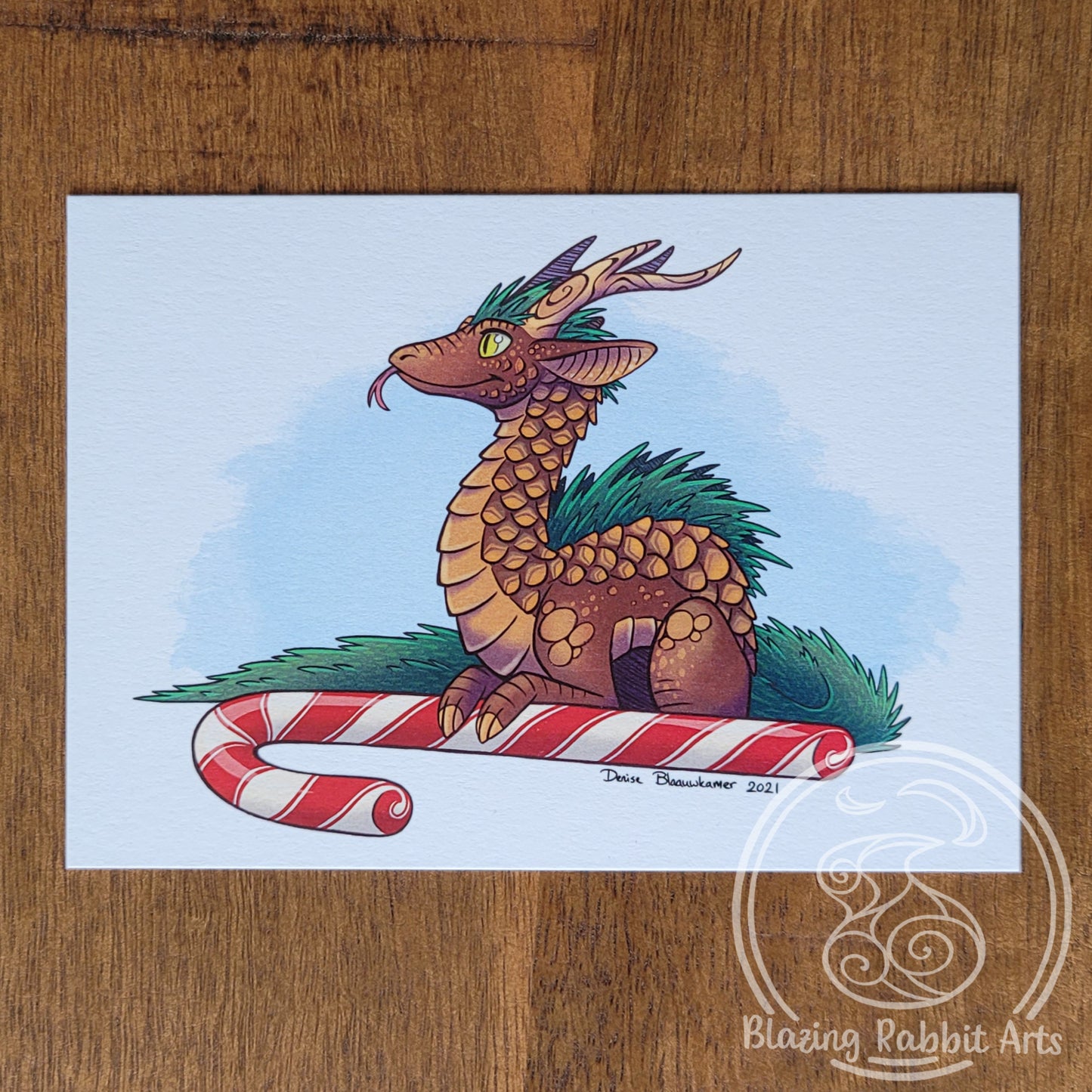 Postcard Christmas Dragon