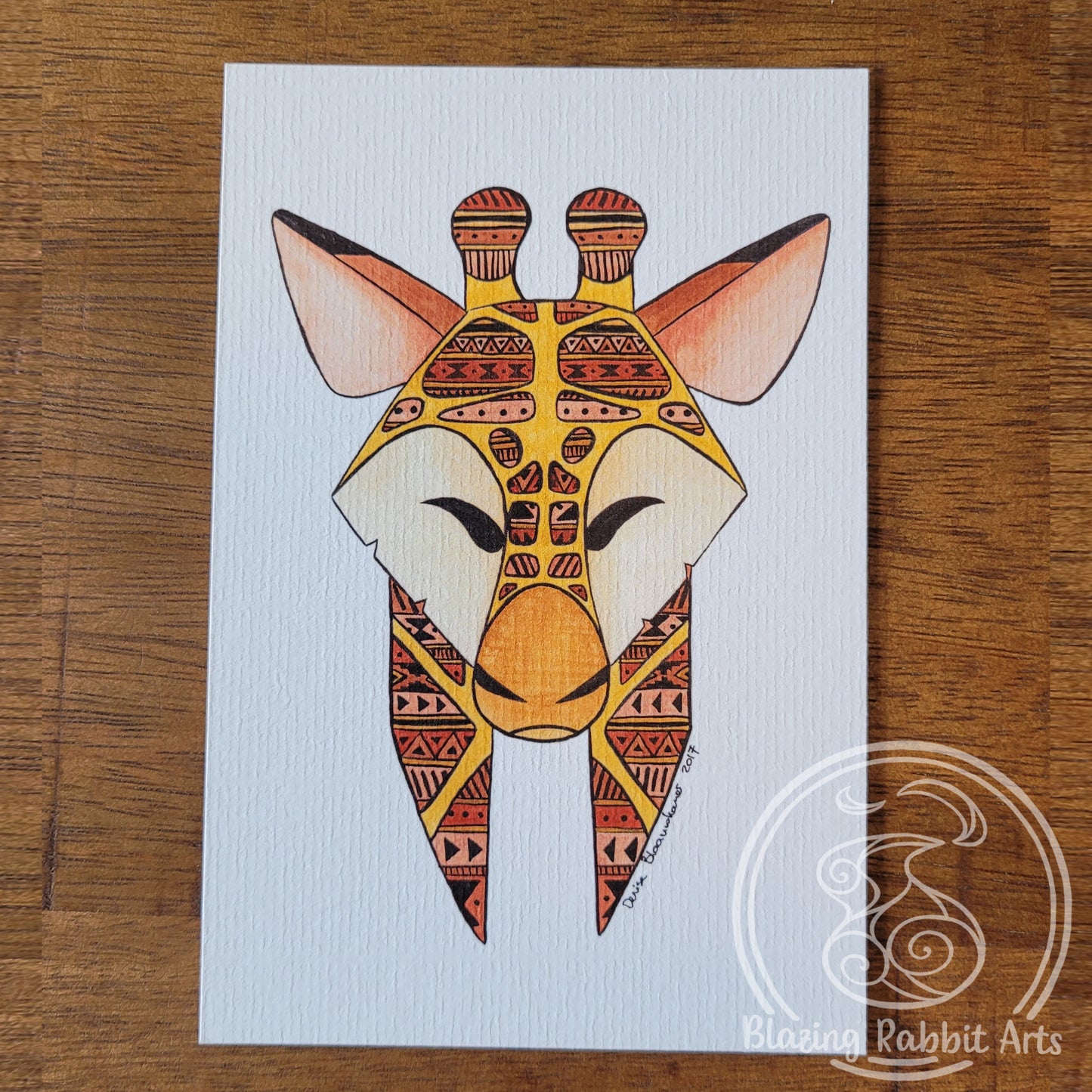 Postcard Giraffe Head