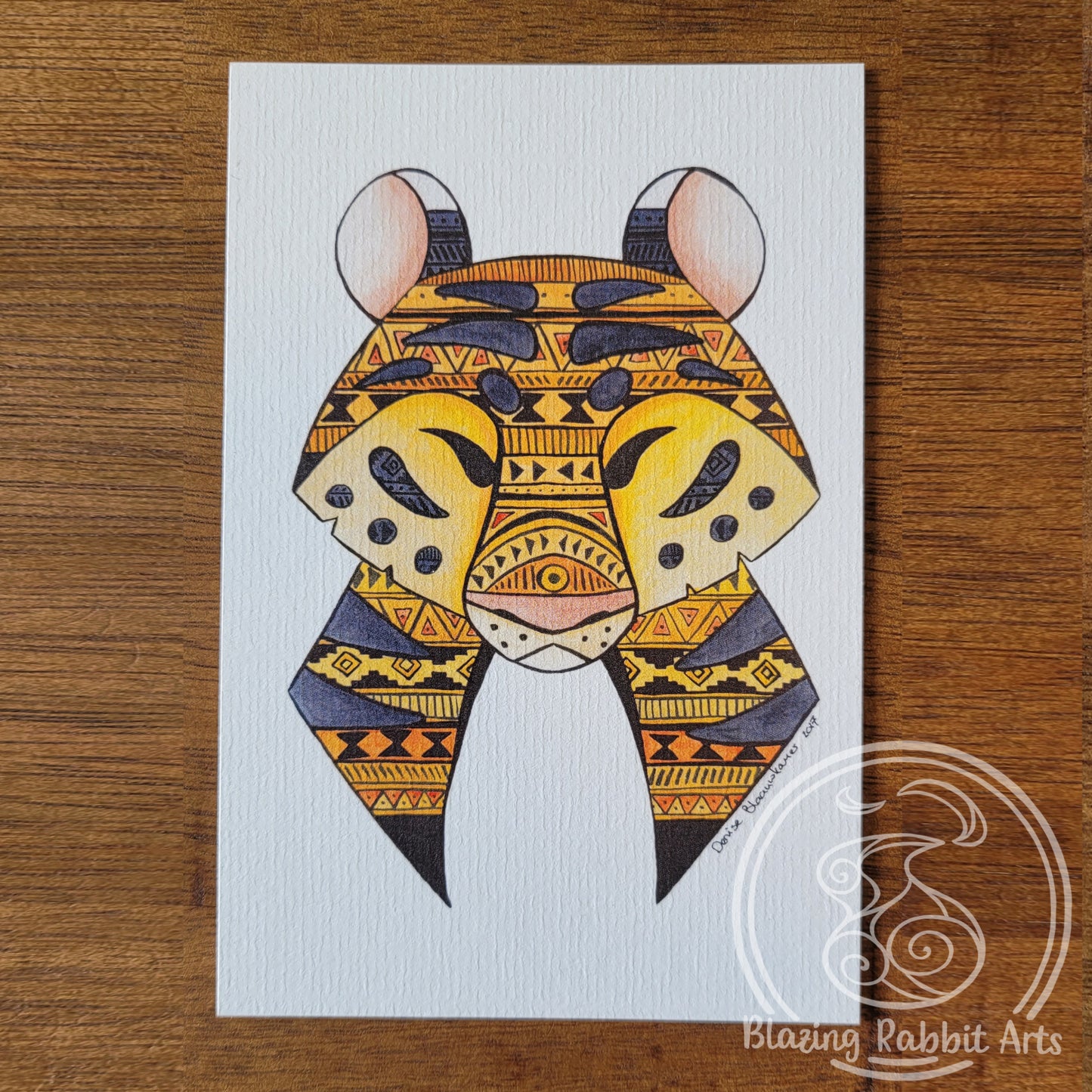 Postcard Tiger Head