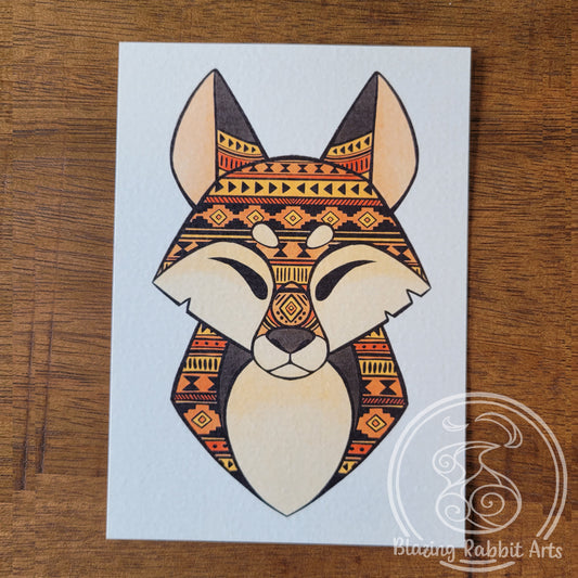 Postcard Fox Head