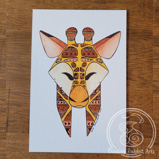 Postcard Giraffe Head