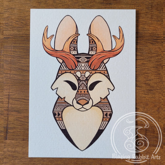 Postcard Jackalope Head