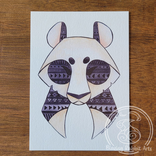 Postcard Giant Panda Head
