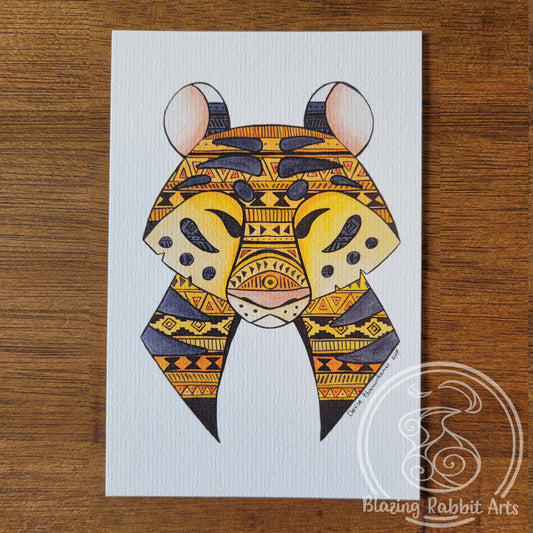 Postcard Tiger Head