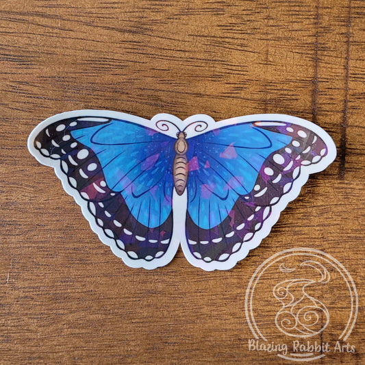 Sticker Holographic Blue Morpho Butterfly