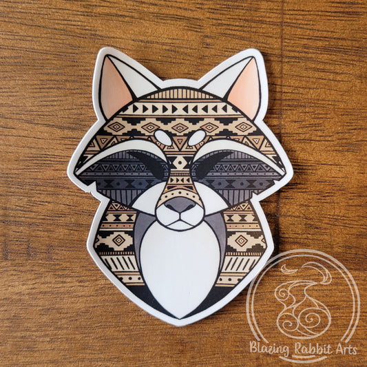 Sticker Raccoon Head